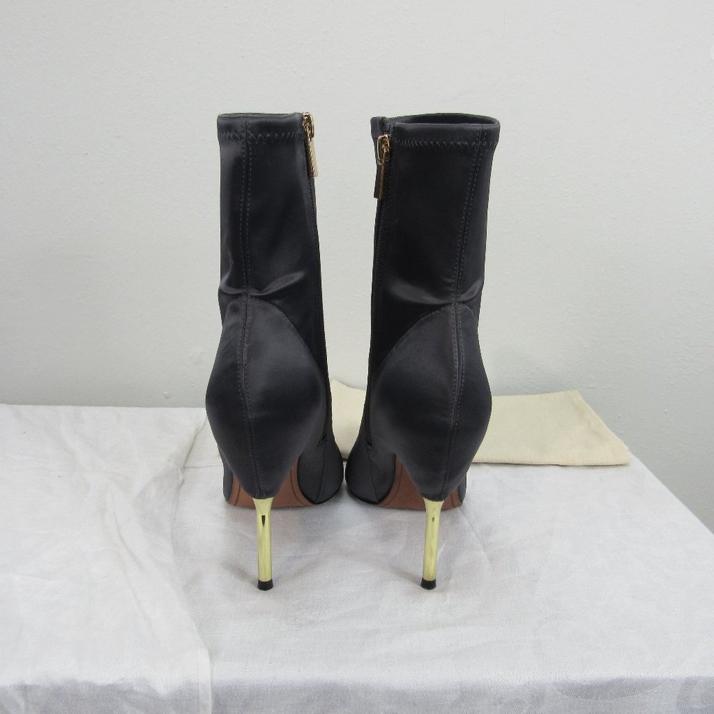 BCBG Jolie Stretch Satin Asphalt 9.5 heeled bootie - Picture 4 of 7